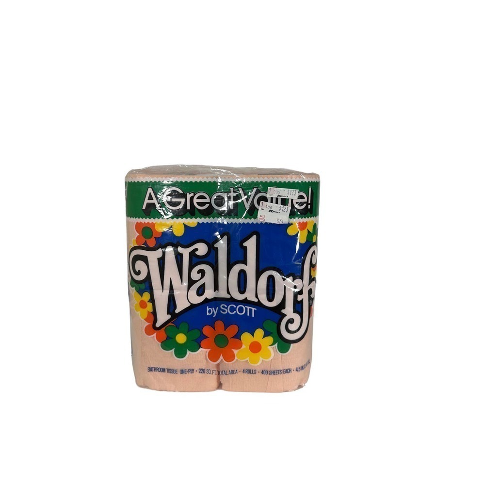 Vintage peach colored Waldorf toilet paper